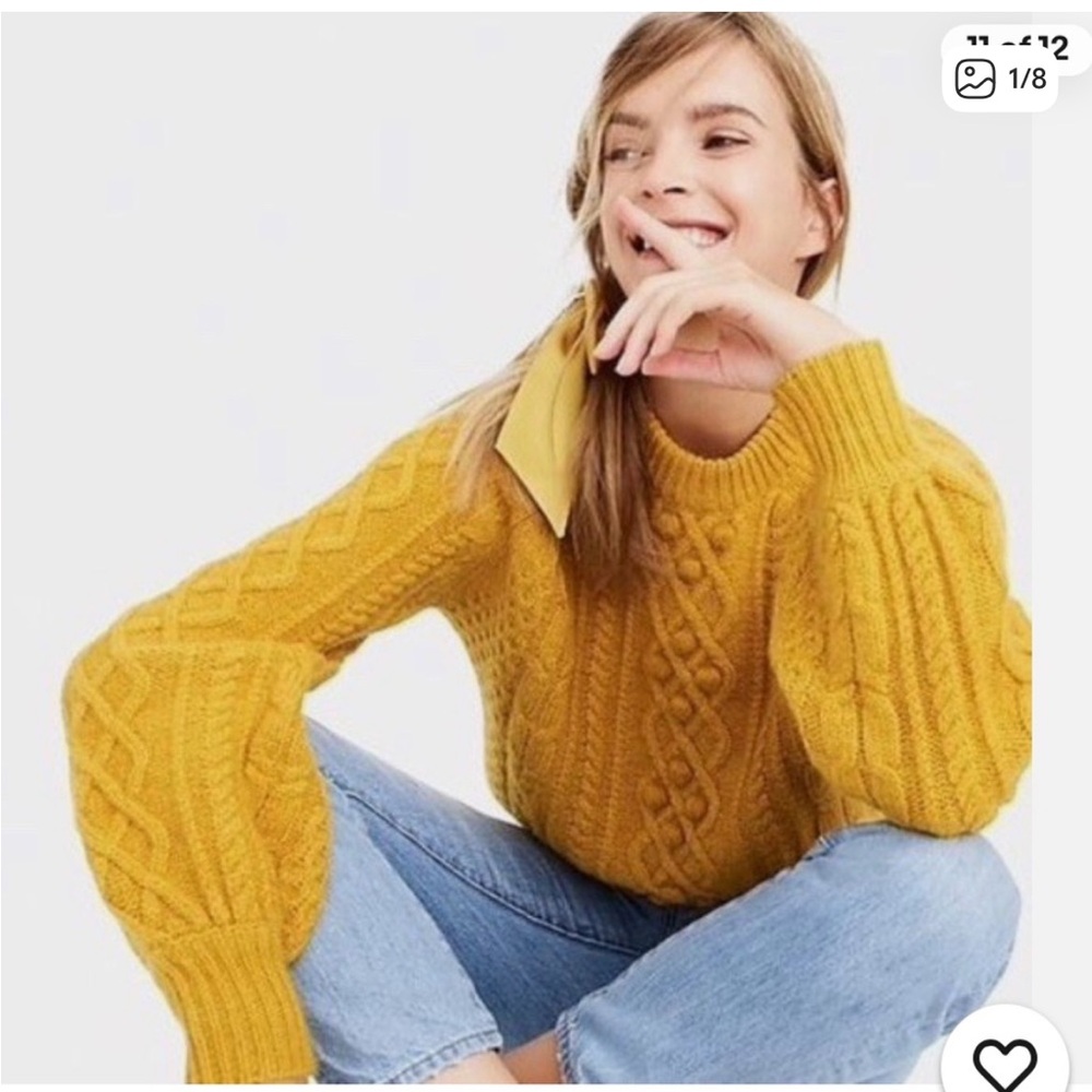 Demylee x J Crew Wool Knit Balloon Sleeve Sweater - Picture 3 of 3